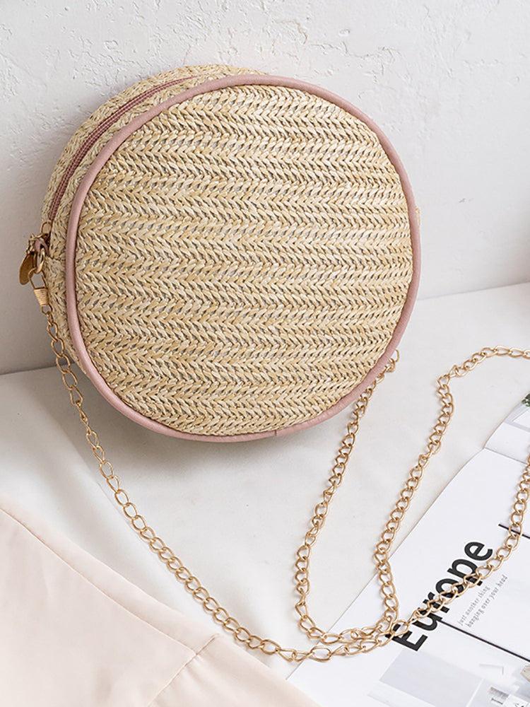 Summer Rattan Woven Beach Shoulder Bag