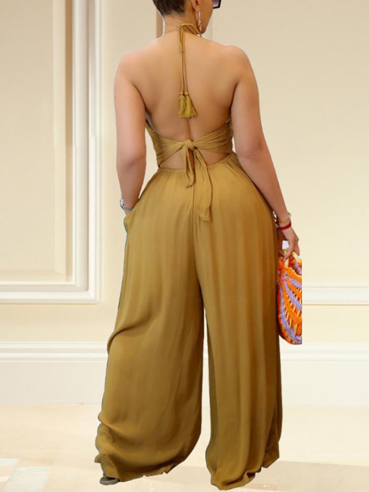 Halter Wide Leg Jumpsuit