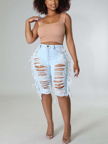 Tassel Ripped Jeans