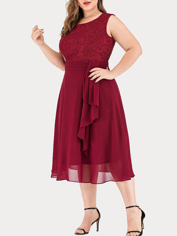 Lace Sleeveless Cocktail Dress