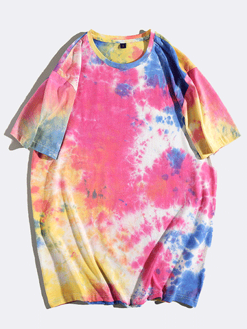 Camiseta casual con efecto tie-dye