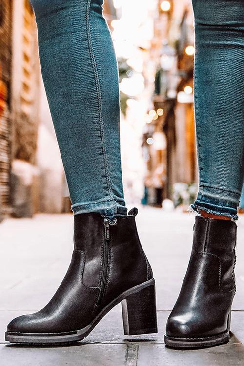 Chunky Heel Ankle Boots