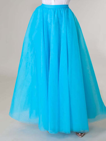 Einfarbiger Rock mit hoher Taille