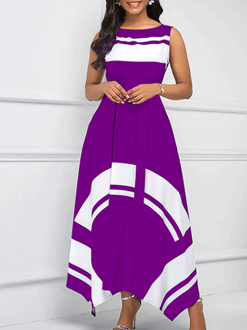 Hem Sleeveless Maxi Dress