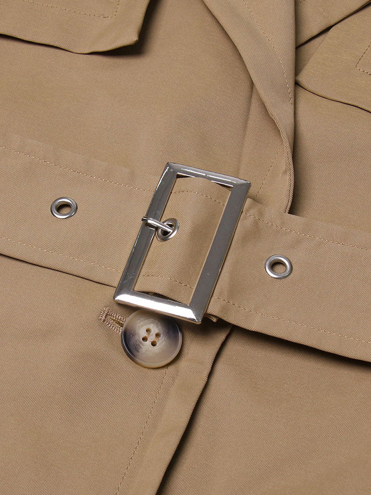 Ruffle Belt Trench Coat