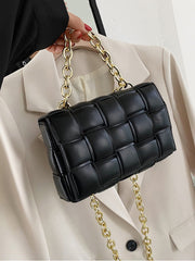 Weave Style Flap Crossbody Bag