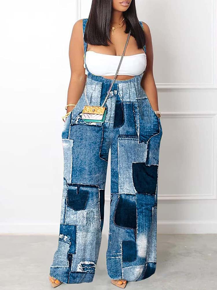 Sleeveless Wide Leg Overall