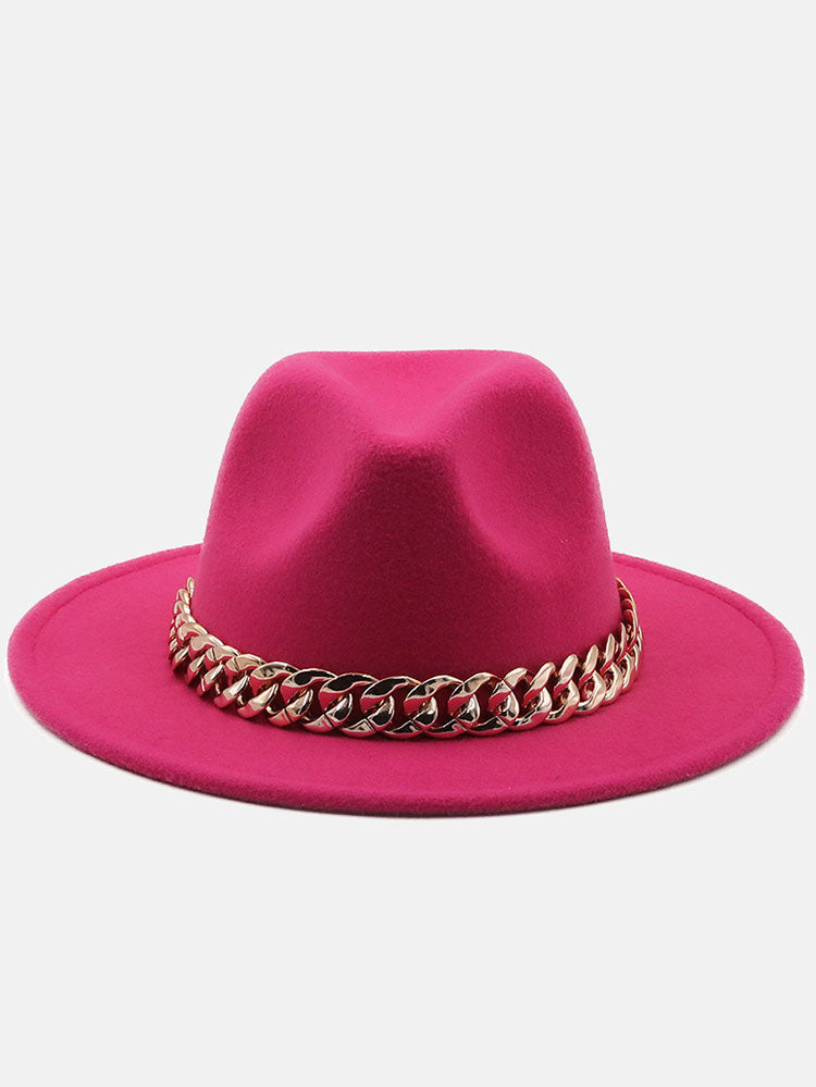 Conjunto de bolso de cadena y sombrero a juego