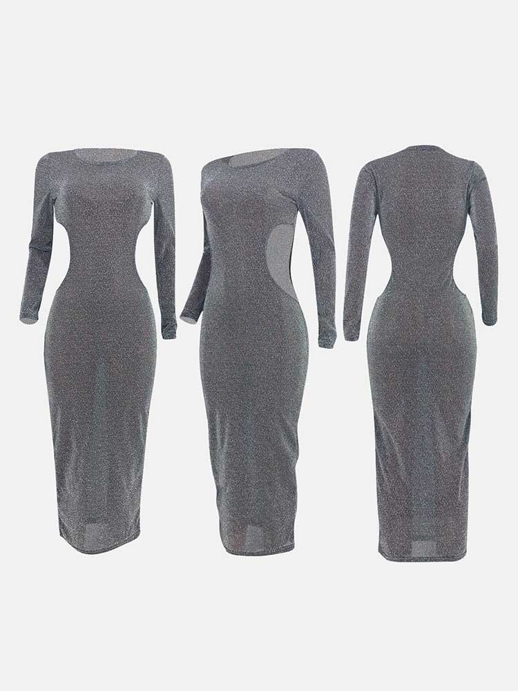 Mesh Cut Out Bodycon Club Dress