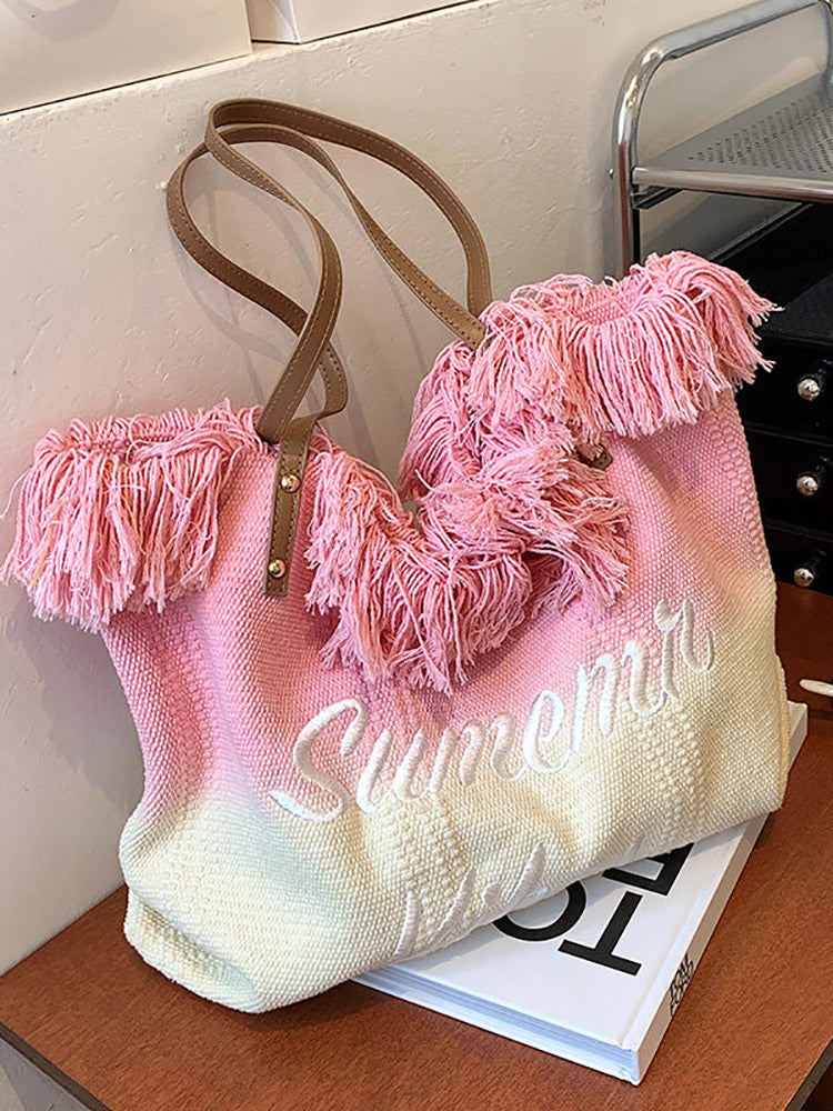 Summer Vibe Tassel Tote Bag