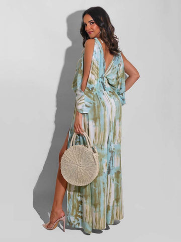 Cold Shoulder Slit Maxi Dress