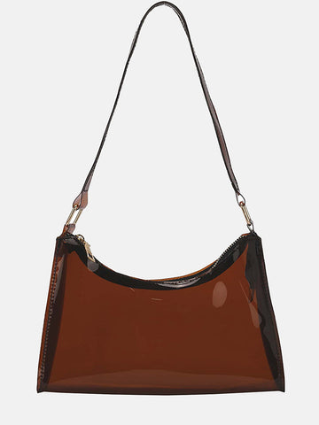 Bolso de hombro transparente tipo baguette