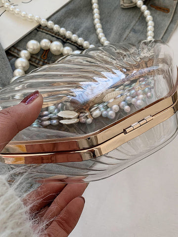 Bolsa de cúpula con decoración de perlas