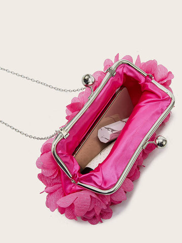 Clutch mit Blumendekor und Kisslock-Verschluss