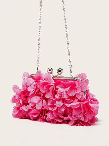 Clutch mit Blumendekor und Kisslock-Verschluss