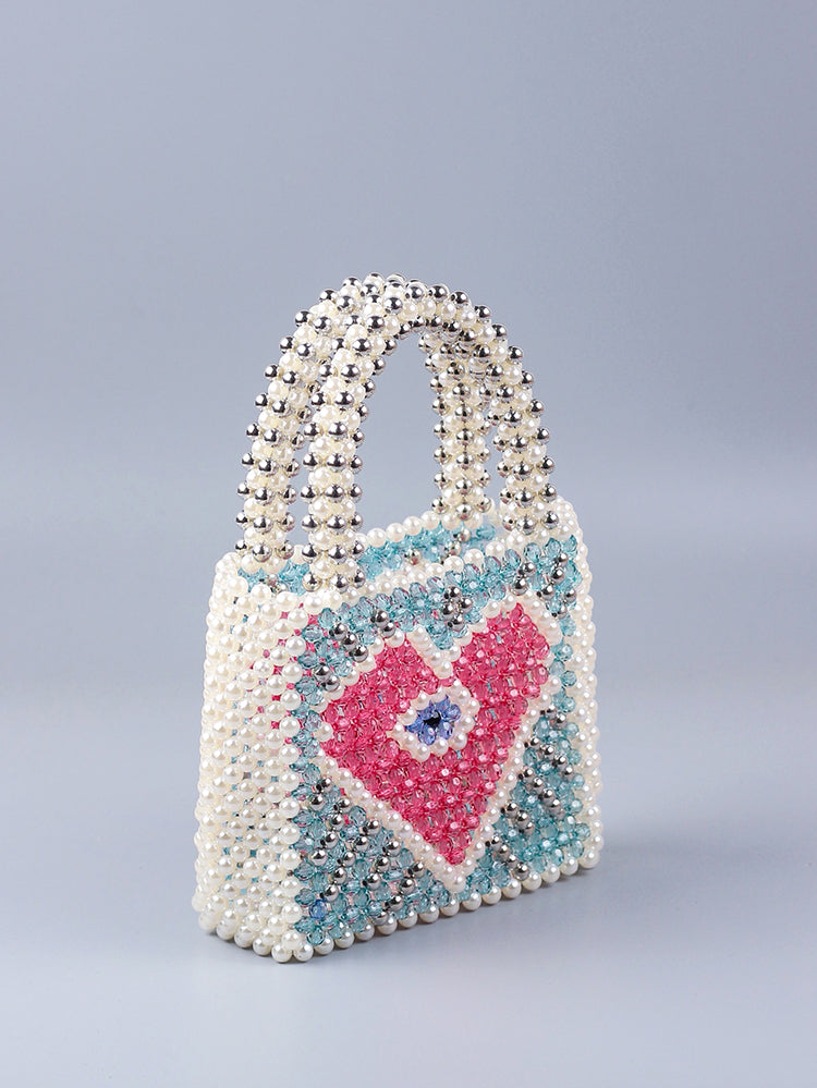 Colorblock Beaded Square Bag