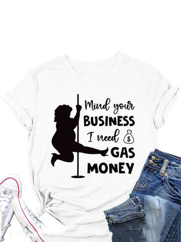 Camiseta de dinero para gasolina