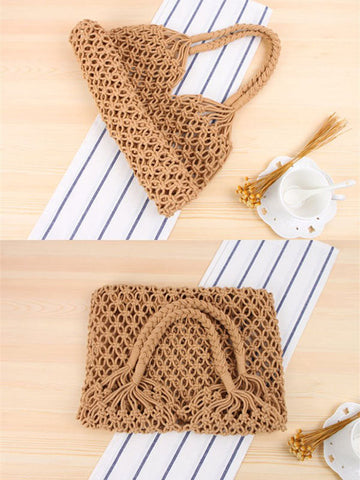 Rope Weaving Hollow Tote