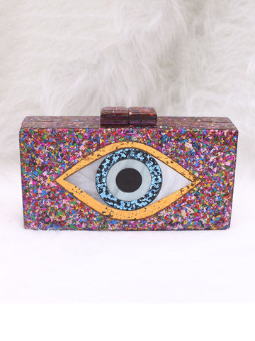 Eye Box-Tasche im Farbblockdesign