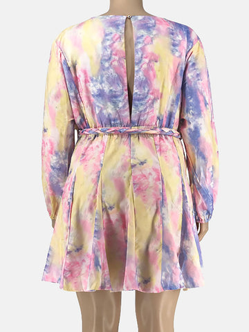 Tie Dye Belted Midi Dress