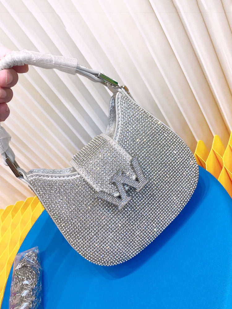 Rhinestone Saddle Shoulder Bag