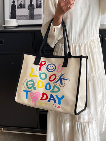 YOU LOOK GOOD TODAY Square Canvas Bag