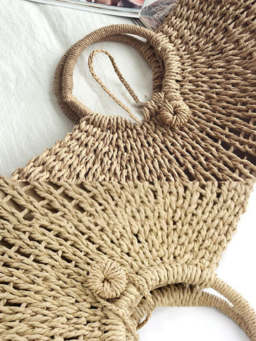 Straw Hollow Casual Handbag