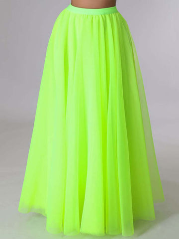 Einfarbiger Rock mit hoher Taille