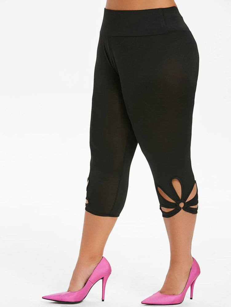 Leggings de yoga con recortes de color sólido