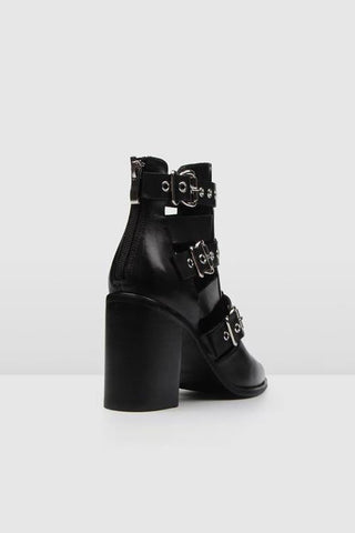 Hollow Buckle Ankle Boots