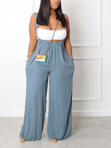 Sleeveless Wide Leg Overall