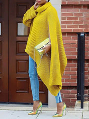 Knit Slit Turtleneck Sweaters