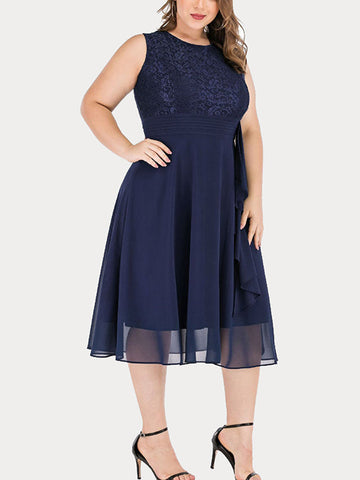 Lace Sleeveless Cocktail Dress