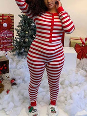 Christmas Striped Jumpsuit