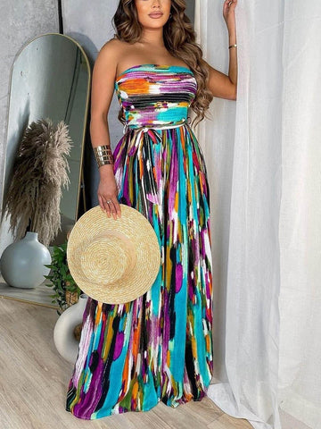 Tube Boho Beach Wide Leg Jumpsuit