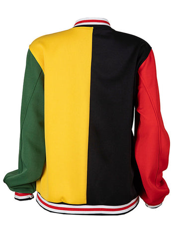 Color Block Baseball Jacket & Pants Set