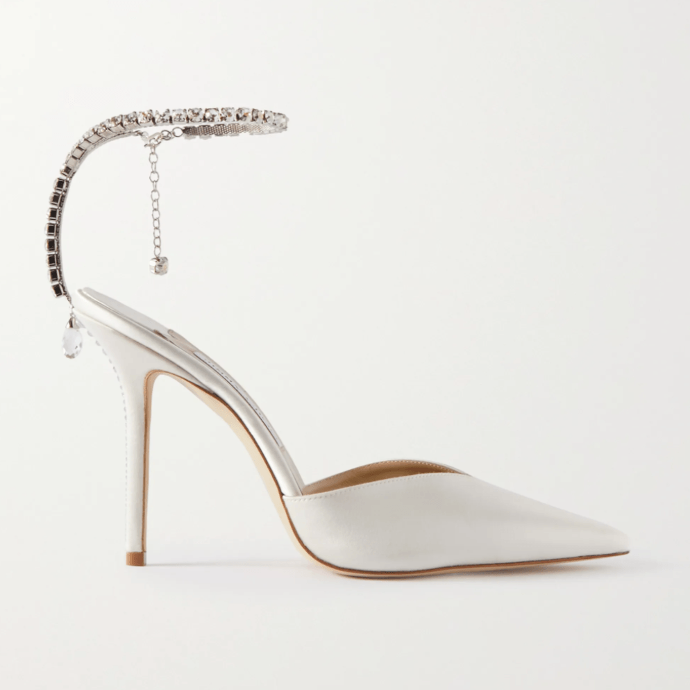 Rosemary Crystal Chain Satin Heels