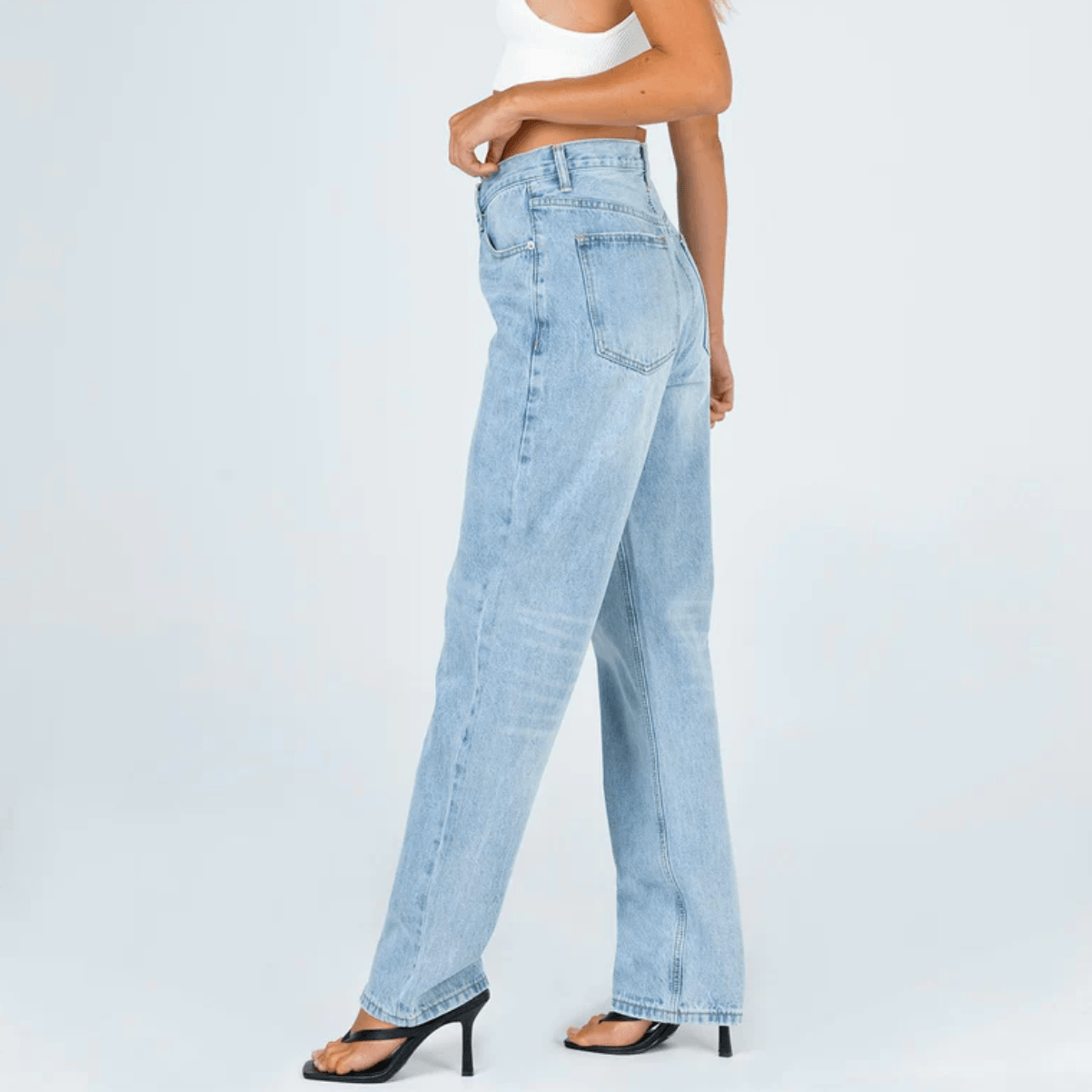 Rodeo Asymmetrische Jeans mit geradem Bein