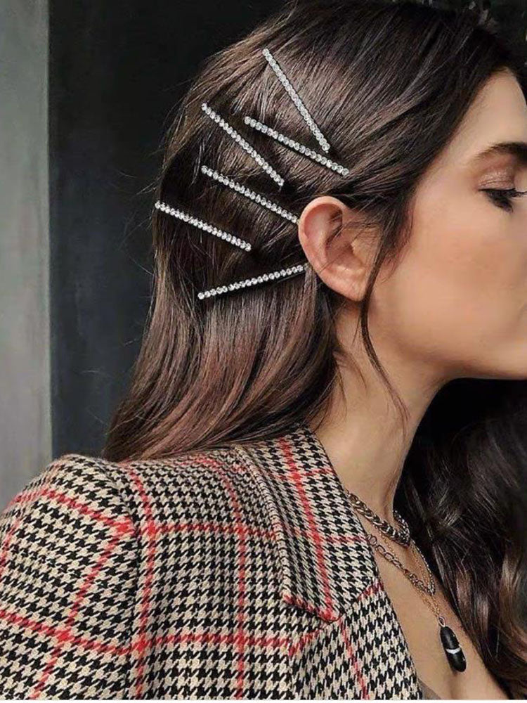 Pasadores para el cabello con letras de diamantes de imitación