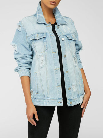 Letter Print Denim Jacket