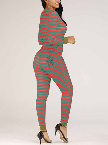 Christmas Striped Jumpsuit