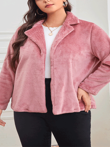 Mantel aus Korallensamt mit offener Vorderseite