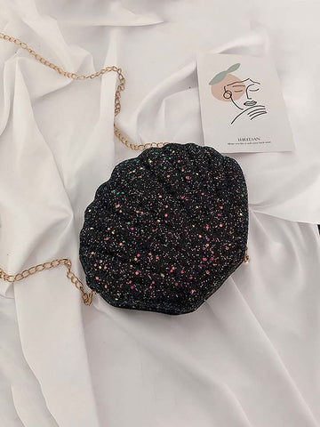 Bolso bandolera con concha brillante