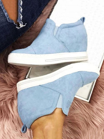 Suede Letter Pattern Casual Sneakers