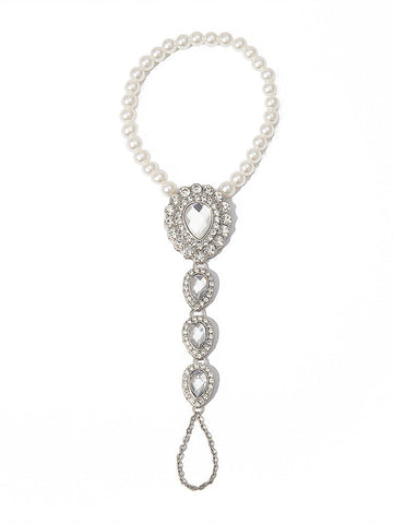 Rhinestone Pearl Anklets