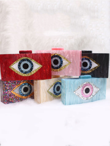 Eye Box-Tasche im Farbblockdesign