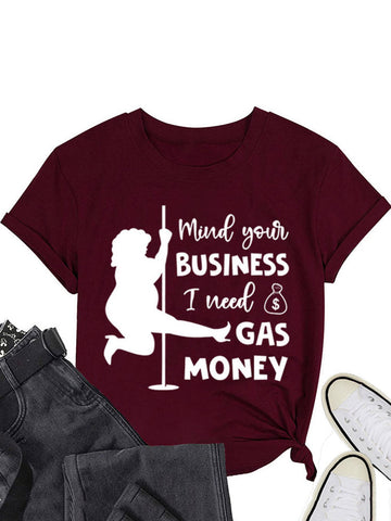 Camiseta de dinero para gasolina