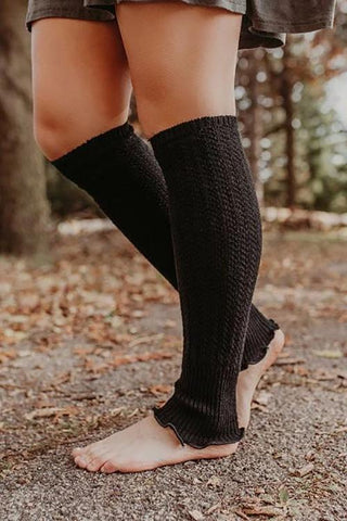 Cable Knit Leg Warmers With Flare