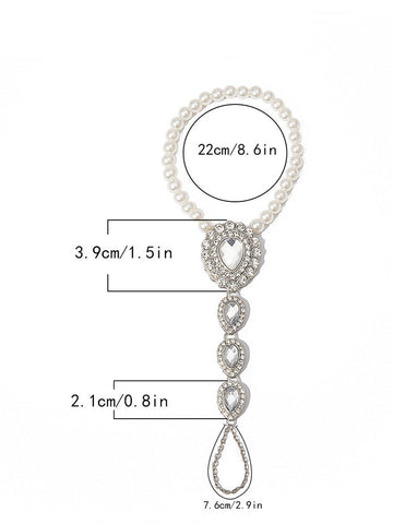 Rhinestone Pearl Anklets