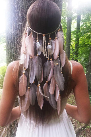 Bohomia Tassels Feather Headband